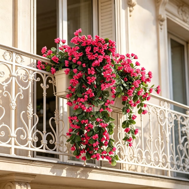 Glicinia artificial colgante, enredaderas de seda con flores para arco de boda, pared, jardín, cerca, decoración de interior y exterior, multicolor, 90 cm.