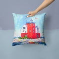 thumbnail image 2 of Carolines Treasures 6137PW1414 Lighthouse on the rocks Harbour Decorative   Canvas Fabric Pillow 14Hx14W multicolor, 2 of 4