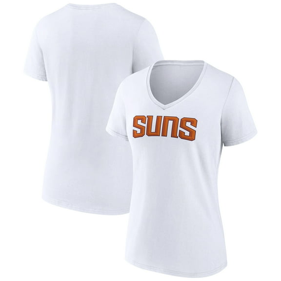 Women's White Phoenix Suns Wordmark V-Neck T-Shirt