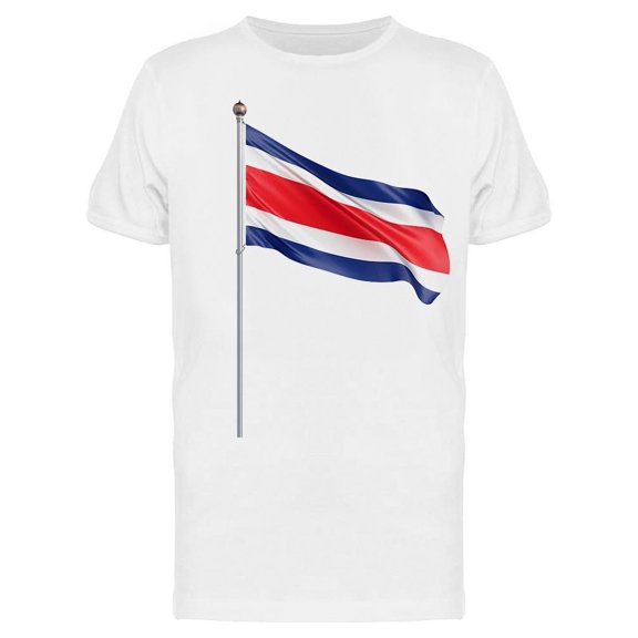 Costa Rica Flag Blowing Tee Men's -Image by Shutterstock