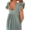 thumbnail image 3 of Xuanfei Women Square Neck Sleeveless Open Back Ruffle Mini Dress, 3 of 3