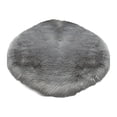 thumbnail image 1 of Advancent Alfombra redonda de poliéster para dormitorio, Color sólido, mesita de noche, sala de estar, sofá, alfombra decorativa para puerta, Decoración del hogar Gris, 1 of 6