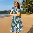 thumbnail image 4 of Naloa Beautiful Whales Print Womens Summer A-Line Dress with Pockets,Short Sleeve Dresses,Flowy Beach Swing Dress for Vacation Travel, 4 of 6