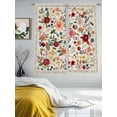 thumbnail image 3 of Watercolor Flowers Sheer Curtains 72 Inch Length 2 Panels Set, Rustic Spring Floral Botanical Beige Voile Window Treatment Rod Pocket Curtains Sheers Drapes for Bedroom/Living Room/Kitchen 52"x72"x2, 3 of 7