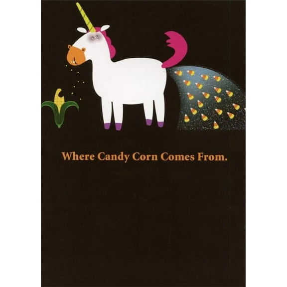 Recycled Paper Greetings Candy Corn Unicorn Funny Halloween Card