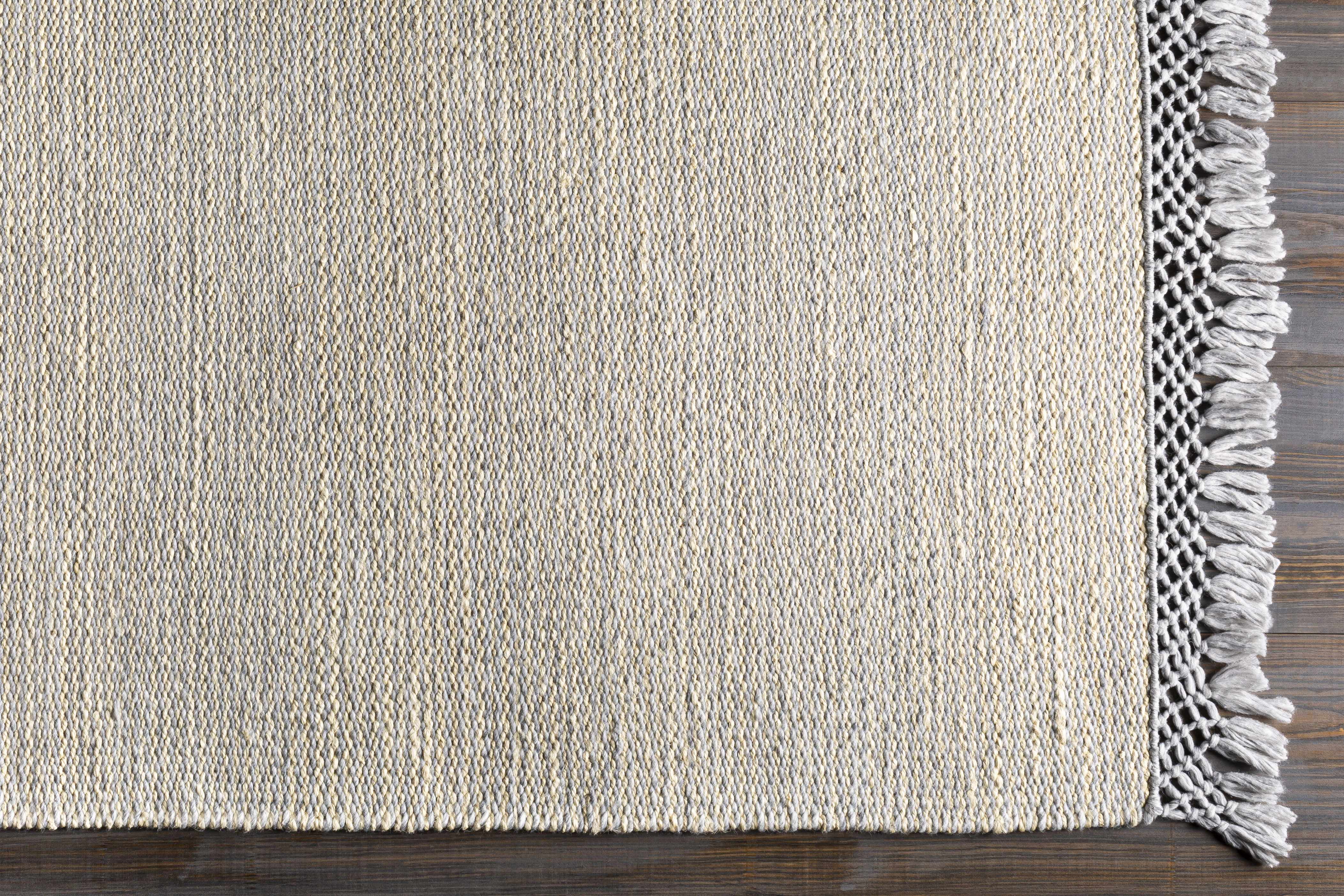 Hauteloom Mattaponi Jute Living Room, Bedroom Area Rug - Contemporary - Slate Blue, Pale Blue, Cream - 5' x 7'6"