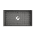 thumbnail image 6 of BOCCHI Contempo Apron Front Fireclay 33 in. Single Bowl Kitchen Sink with Protective Bottom Grid and Strainer in Matte Gray, 6 of 6