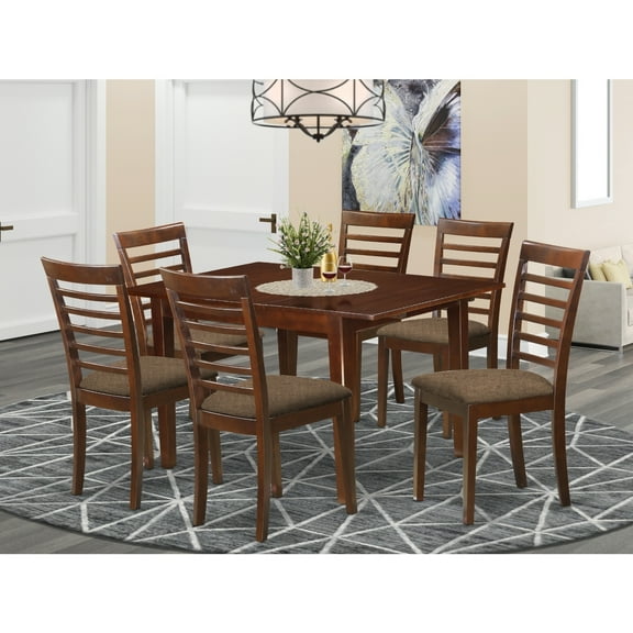 Dining Table Set with Chairs Small Kitchen Table & 4 Seater Chairs Saddle Brown