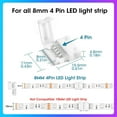 thumbnail image 2 of 20 Pcs 4 Pin LED Connectors,8mm LED Strip Connectors Solderless LED Strip Connectors Extension Adapter for 5050 LED Strip,Topboutique, 2 of 6