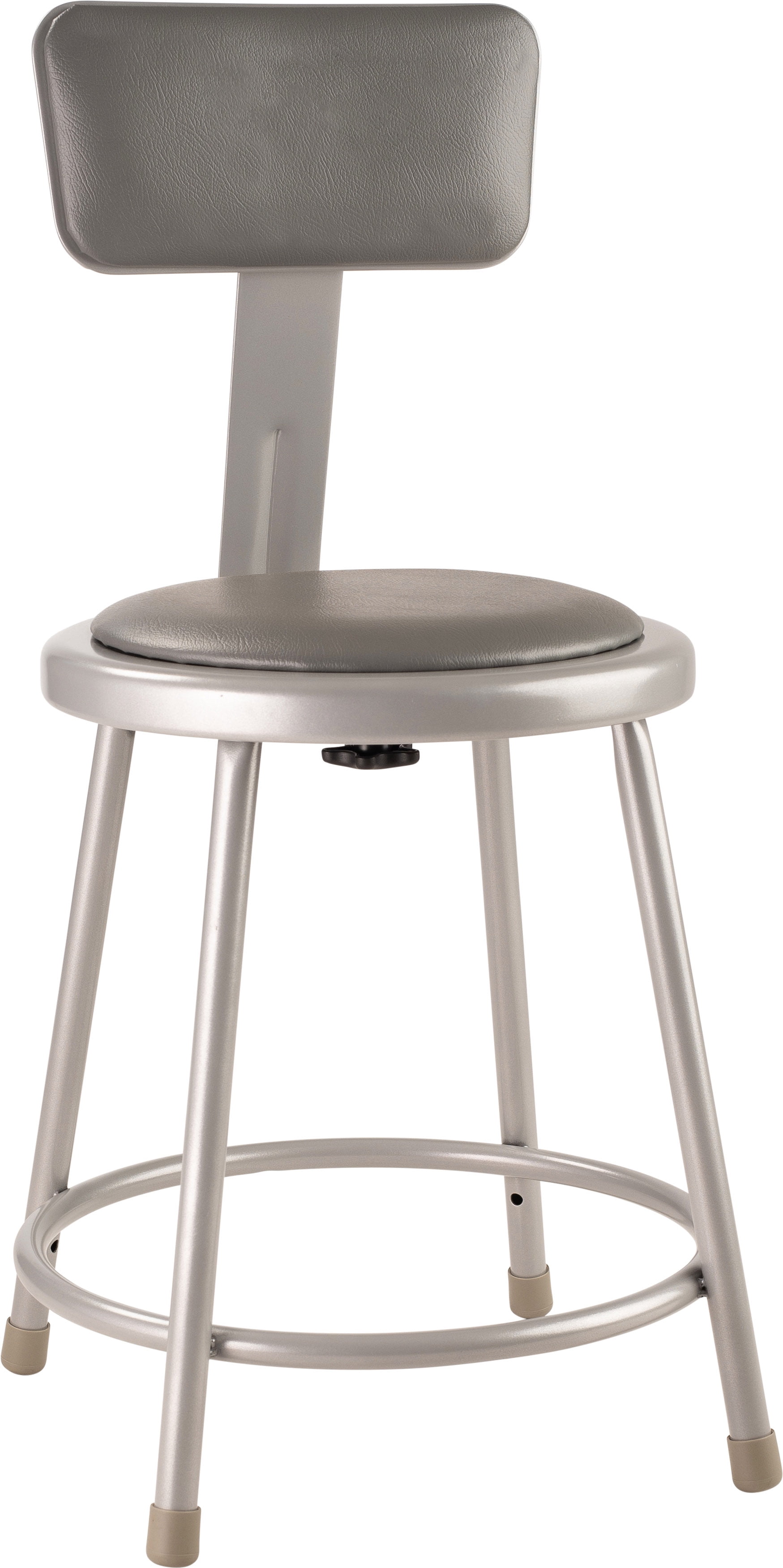 (Pack of 2) NPS® 18" Heavy Duty Vinyl Padded Steel Stool With Backrest, Grey