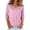 Pink, variant on Stichou Womens Linen Shirts 2026 3/4 Sleeve Casual Tshirts Vacation Tunic Tops Summer Spring Trendy Floral Tee Hot Pink XL