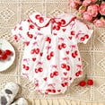 thumbnail image 4 of MEZZALL Girls Short Sleeve Prints Onesie Ruffles Bodysuits One-Pieces Stylish, 0-3 Months, 4 of 6