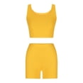 thumbnail image 3 of Dyegold Womens Workout Sets 2 Piece Seamless Yoga Outfits Leggings Shorts and Crop Top Matching Gym Athletic Exercise Set, 3 of 5