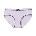 thumbnail image 3 of oelaio Girls Ribbed Cotton Panties Soft Breathable Underwear Mid Waist Bow Front Briefs Comfortable Underpant Purple 5-8 Years, 3 of 6