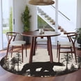 thumbnail image 3 of Brown Bear Forest Silhouette Round Rugs for Living Room 6ft Retro Animal Tree Non Slip Circle Rug Washable Low-Profile Indoor Carpet for Bedroom, Dining Room, Bathroom, 3 of 9