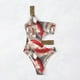 thumbnail image 3 of Gibobby Traje de baño de una pieza Traje de baño sin espalda sexy con estampado retro hueco de una correa de hombro de verano para mujer(Amarillo,G), 3 of 4