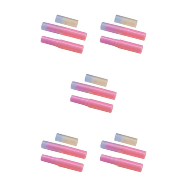 Thinsony 50pcs Hygienic Empty Lip Balm Tubes For Clean And Safe Lip Care Durable And Not Pearlescent Pink 5Set