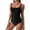 Black Swimsuits, variant on Women's Solid Color Backless Strap Swimsuit One Piece Square Neck High Cut Bathing Suit for Beach Vacation Pool, L