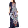 thumbnail image 4 of Sakkas Aggy Womens Dashiki African Print Caftan Dress Maxi Boho Hippie Colorful - Style1 - One Size Regular, 4 of 5