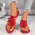 thumbnail image 5 of Women's 3D Floral Thong Slingback Flat Sandals, Open-Toe Breathable Casual Beach Footwear, 5 of 6
