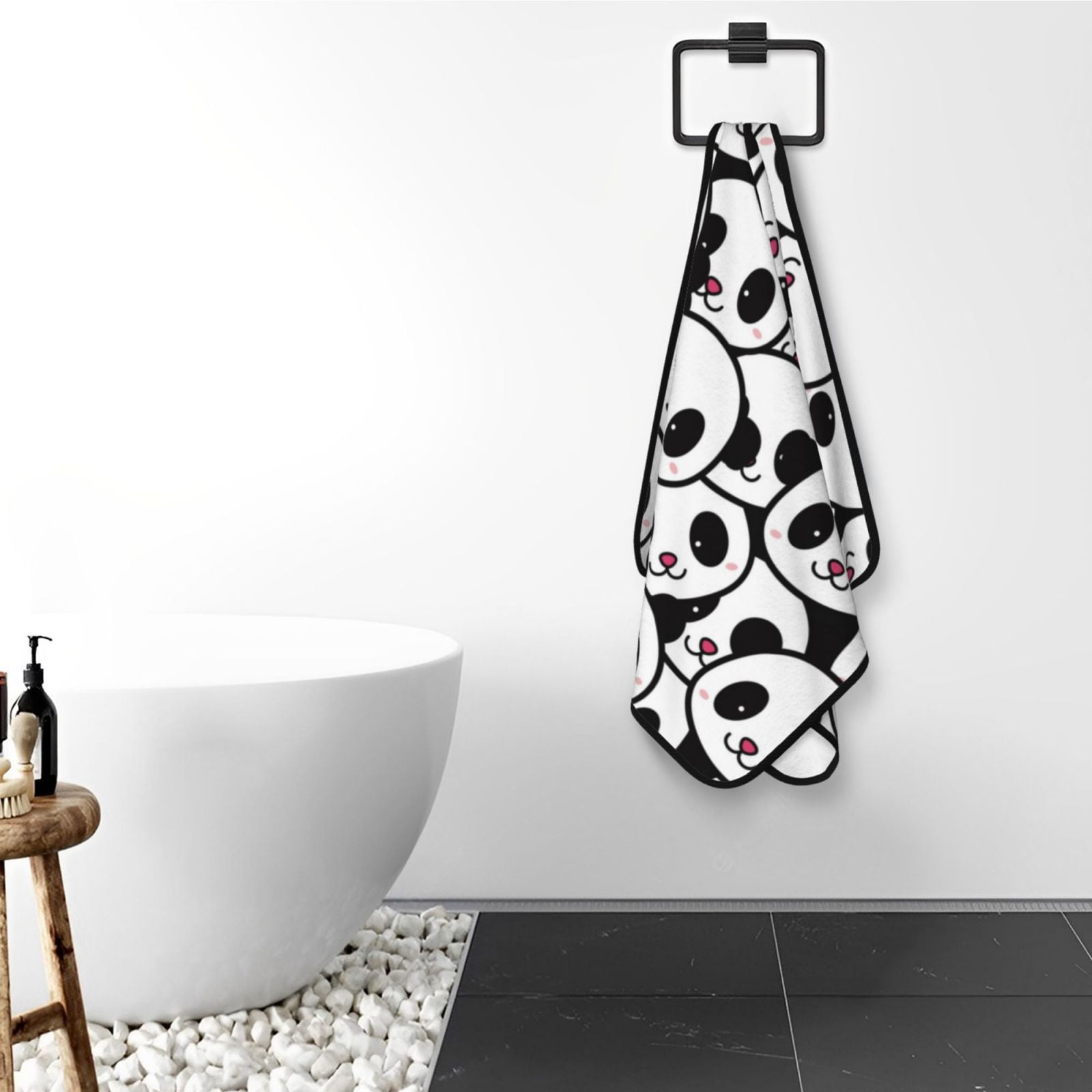 Cotton Bath Towels for Bathroom - Cute Panda Face Microfiber Quick Dry Towels for Body Bath Sheets, Personalized Beach Towel, Soft Shower Towels for Travel Home Beach 27*55in