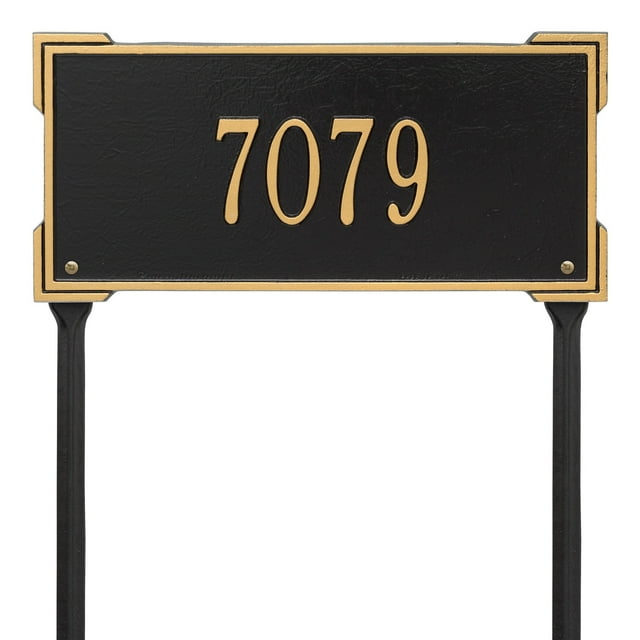 Whitehall 1123BG Personalized Roanoke Plaque - Standard -Lawn - 1 Line-1123BG-Black / Gold