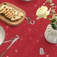thumbnail image 5 of Christmas Tablecloth 60×84 Inch Rectangular, Winter Snowman House Christmas Trees Blue Washable Table Cover for Party Picnic Dinner Decor, 5 of 6