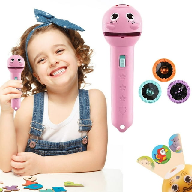 Jkkant Kids Projector Torch Light, 3-Slide Educational Picture Flashlight with Multi Patterns, Fun Visual Learning Toy for Bedtime Stories & Classroom