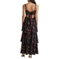 thumbnail image 5 of Spaghetti Strap Womens Floral Print Maxi Dresses Casual Sleeveless Ruffle Flowy Tiered Dress, 5 of 6
