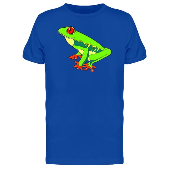 Green Red-Eyed Tree Frog Cartoon Tee Men's -Image by Shutterstock