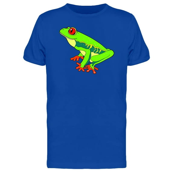 Green Red-Eyed Tree Frog Cartoon Tee Men's -Image by Shutterstock