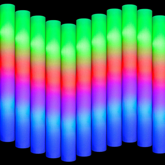 70PCS Foam Light Up Sticks, Glow in the Dark Party Supplies with 3 Colorful Flashing Modes, LED Foam Glow Sticks Bulk for Wedding, Concert, New Year, Halloween, Christmas, Raves, Birthday