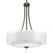 Progress Lighting, Invite Collection, 4-Light Pendant, Antique Bronze, Translucent Sheer Mylar Shade