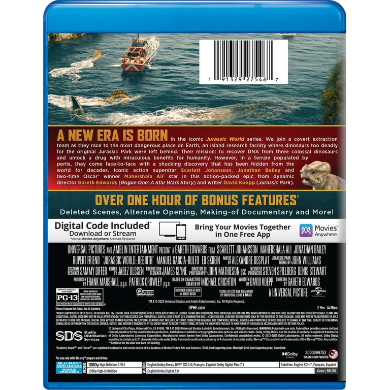 Walmart Black Friday Deals 2025 Jurassic World Rebirth (Blu-ray +