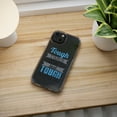 thumbnail image 5 of DistinctInk Clear Hybrid Case for Apple iPhone 15 (6.1" Screen) - Tough Times Don't Last Tough People Do - Shockproof Protection, 5 of 9