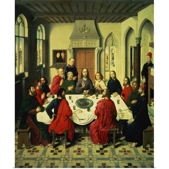 Great BIG Canvas | Rolled Dirck Bouts Poster Print entitled The Last Supper, central panel from the Altarpiece of the Last Supper, 1464-68