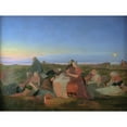 thumbnail image 2 of Jørgen Sonne 18x15 Gold Ornate Wood Frame and Double Matted Museum Art Print Titled - St. Hansnat. the Sick Are Asleep at the Helenegraven Near Tisvilde (1847), 2 of 4