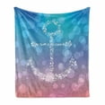 thumbnail image 1 of Anchor Soft Flannel Fleece Throw Blanket, Starry Fairy Marine Bubbles on Abstract Blurry Scenery Marine Element Artprint, Cozy Plush for Indoor and Outdoor Use, 50" x 70", Pink Blue, by Ambesonne, 1 of 6
