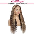 thumbnail image 4 of Wonder Girl Hair Ombre Highligt Deep Wave Lace Front Wigs Human Hair For Black Women Brown Blonde Colored 13x6x1 T Part 30", 4 of 11