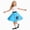 Blue, variant on 50s Costumes for Girls 50s Poodle Dress with Polka-Dot Printed Scarf for Kids Halloween Costume(Hot Pink,3-6 Years)