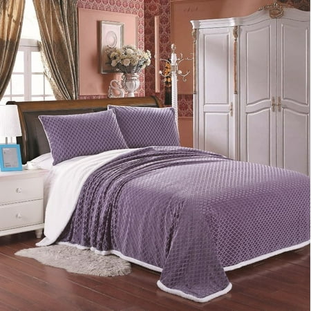 Mermaid Sherpa Blanket Oversized Solid Reversible King ...