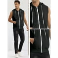 thumbnail image 4 of Unique Bargains Men's Sleeveless Hoodie Zipper Drawstring Hooded Sweatshirt Vest XL Black, 4 of 6