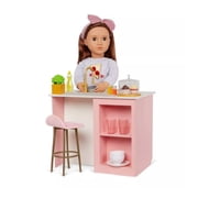 Our Generation Kitchen Island with Accessories for 18 Dolls, New