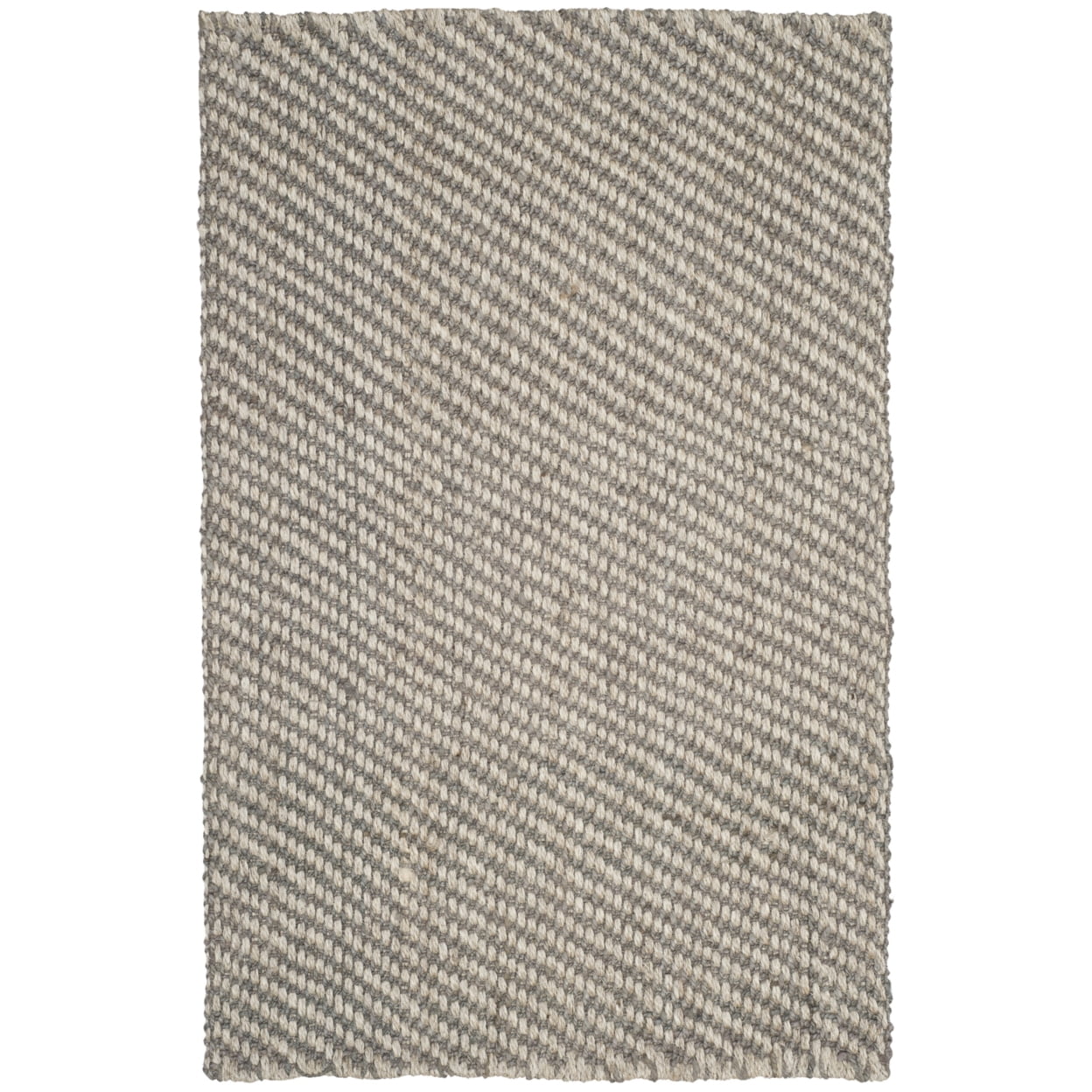 SAFAVIEH Natural Fiber Dilara Braided Area Rug, Natural/Grey, 6' x 9'