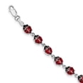 thumbnail image 3 of 925 Sterling Silver Rhodium Polished Enameled Lady Bug Bracelet, 3 of 5