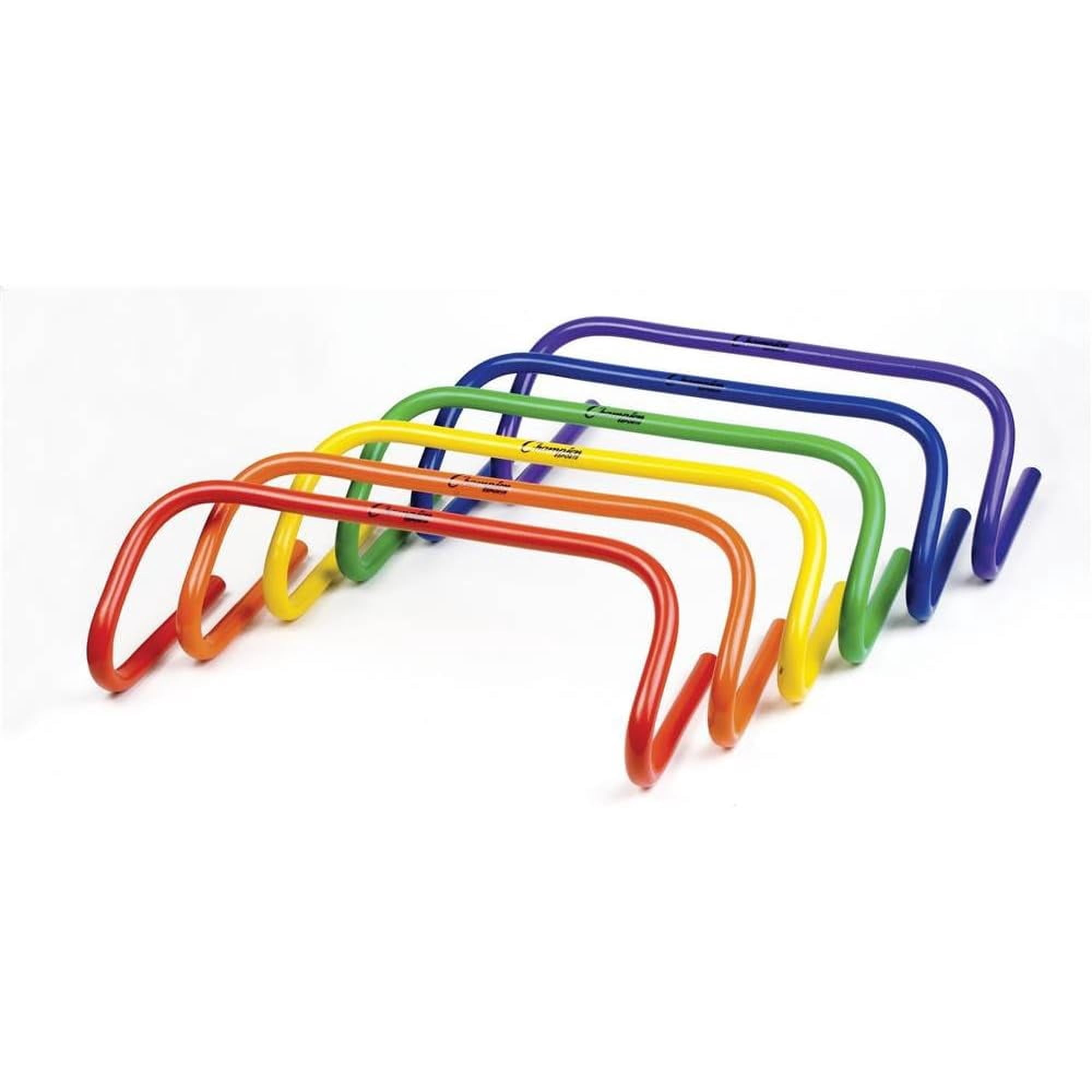 Champion Sports Speed Hurdle Set – 6", Assorted Colors – Set of 6 Low Hurdles for Agility & Training