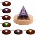 thumbnail image 2 of base Ronde en Bois de Cristal Lumineux - Dégradé de Sept Couleurs (Sans Télécommande) - Diamètre Rond 8cm, 2 of 5