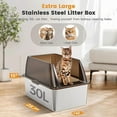 thumbnail image 2 of 15” XL Stainless Steel Cat Litter Box Enclosure, XXL Stainless Steel High Sides with Lid, Extra Large Metal Cat Litter Box (Translucent Brown, XX-Large), 2 of 10