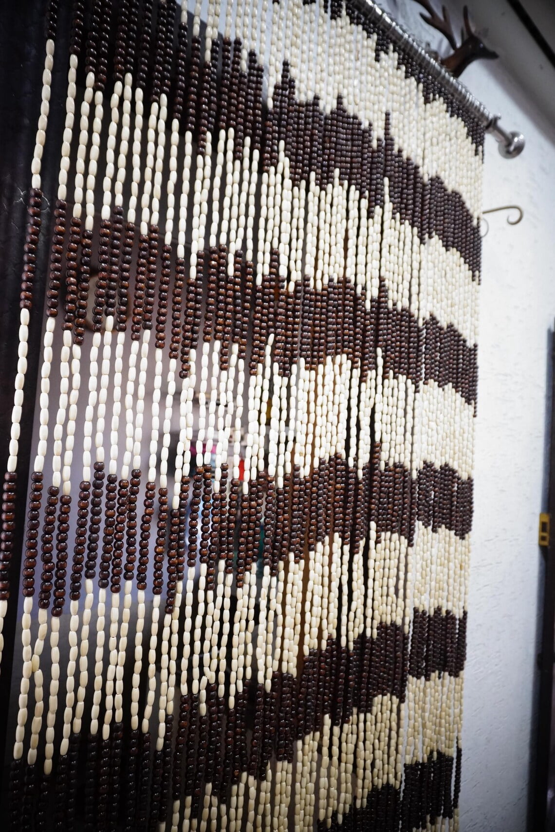 Handcrafted Wooden Beads Curtain: Bohemian Home Decor