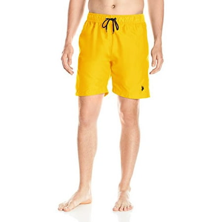 U.S. Polo Assn. Mens Peached Microfiber Swim Short, 4328-Cape Yellow, XL